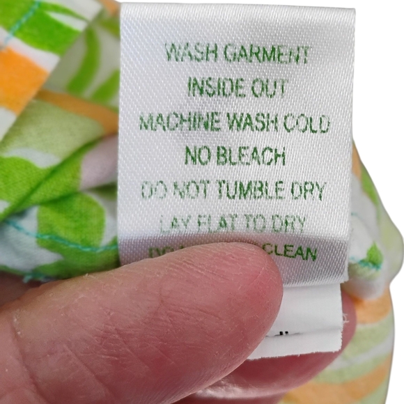 Lily Pulitzer Captiva Tunic Green and Pink Elephant Ears Button Down Sz Small - Picture 4 of 5